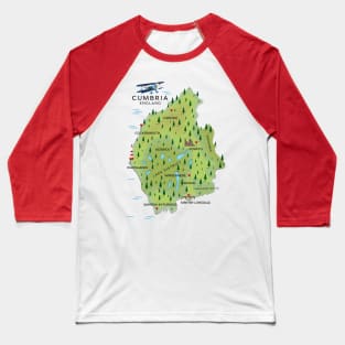 Cumbria England Map Baseball T-Shirt